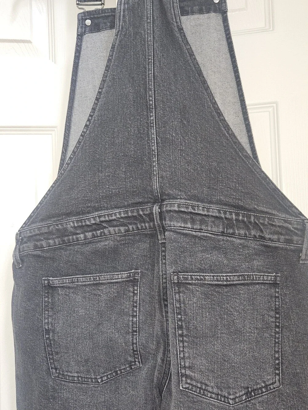 GAP Maternity Faded Black Denim Overalls Sz M